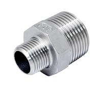 JIEYUZYUO 1/8" 1/4" 3/8" 1/2" 3/4" 1" 2" 3" 4" Bsp Npt Male Reducer Hex Nipple Ss 304 Pipe Fitting Connector Coupler Adapter/Bspt Ss316/1-1L2 to 3L4 inch