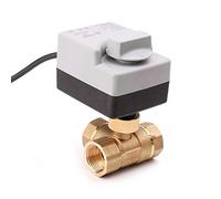 JIEYUZYUO 1Pc 3-Way Electric Motorized Ball Valve Three Wires Two Controls,for Air Conditioning Ac220V/Dn25