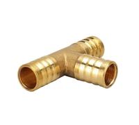 JIEYUZYUO 1Pc Fittings Connector Copper Pagoda Air Fuel Water Tube Brass Barb Pipe Fitting Barbed Joint Coupler Adapter/T-3-Way/Od12 Mm