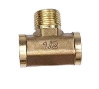 JIEYUZYUO 1Pc Pneumatic Plumbrass Pipe Fitting Male/Female Thread 1/8" 1/4" 3/8" 1/2" Bsp Tee Type Copper Fittings Water Oil Gas Adapter/Female-M-F/1/2