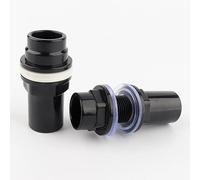 JIEYUZYUO 2-10Pcs Black 1/2"~1 1/2" PVC Pipe Fittings Aquarium Fish Tank Connector Overflow Thread Water Supply Accessories Joint/a Piece of 20 Washer/2Pcs
