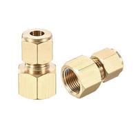 JIEYUZYUO 2 Pcs Compression Tube Fitting G3/8E Thread X 8Mm Tube Od Straight Coupling Adapter Brass/Color/8Mm