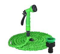 JIEYUZYUO 25-200Ft Expandable Water Gun Hose Kit Magic PVC Reel Pipe with 7 Spraying Mode Water Gun,for Garden Farm Irrigation Car Wash/A-Green/150Ft-45M E*Tended