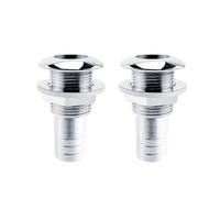 JIEYUZYUO 2X Marine Hardware Stainless Steel 316 Thru Hull Plumfitting Outlet Drain Joint for 3/4" or 1" Hose Boat Yacht Accessories/25Mm