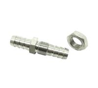JIEYUZYUO 4Mm 6Mm 8Mm 10Mm 12Mm 14Mm 16Mm 19Mm Hose Barb Bulkhead USU 304 Barbed Tube Pipe Fitting Coupler Connector Adapter/Color/6Mm