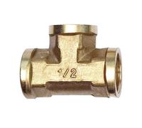 JIEYUZYUO Pneumatic Plumbrass Pipe Fitting Male/Female Thread 1/8" 1/4" 3/8" 1/2" Bsp Tee Type Copper Fittings Water Oil Gas Adapter 1Pc/Female-F-F/1.5Inch