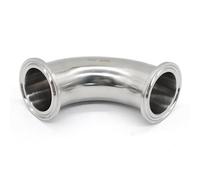 JIEYUZYUO Ss304 316L Stainless Steel Three-Clip 90 Degree Elbow 3/4 "1" 2 "4" Od 19/25/38/51/108 Sanitary Ferrule 50.5 64 77.5 119Mm/Ss316L/19Mm Ferrule 50.5