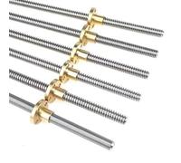 JIEYUZYUO T8 Screw for CNC 3D Printer, 1Mm 2Mm 4Mm 88Mm Length 100-1000Mm Stainless Steel Trapezoidal Thread Rod with Brass Nut 1 Pcs/Pitch 1Mm 1Mm/250Mm