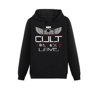 JieZhiChun Cult Love Album Band Hoody Unisex Ptinted Hoodies Long Sleeve Men's Hooded with Pocket Black XL