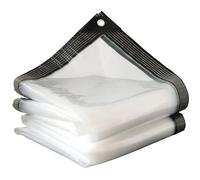 JIEZM Transparent Tarpaulin, 2x2.5m 2.5x3m Waterproof Clear Plastic Tarp With Eyelets, Rainproof Cover For Garden Outdoor Camping(1.5x3.5m)
