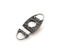 JiFENG® Cigar Cutter - Vintage Silver Cobra Engraved - Duty Heavy Metal Cigar Guillotine - Double Self Sharpening Blades - Protective Gift Box Included - Cigar Tools - Portable for Outdoor Use