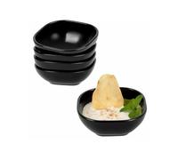 JIfengan Dip Bowls Set - 4.5 OZ Mini Prep Bowls, Condiments Server Dishes for Soy, Dessert, Vinegar,BBQ and Party Dinner (5 Black)