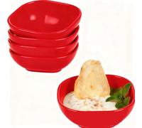 JIfengan Dip Bowls Set - 4.5 OZ Mini Prep Bowls, Condiments Server Dishes for Soy, Dessert, Vinegar,BBQ and Party Dinner (5 Red)