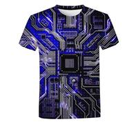 JIFENLI Mens 3D Print t-Shirts Circuit Board Graphic T-Shirts Electronic Chip 3D Print Men's Woman Short Sleeve T Shirt Harajuku Tops Tees Unisex Clo