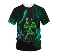 JIFENLI Unisex 3D Print t-Shirts Biohazard Radiation Waste Water Logo Pattern Men's T-Shirt Danger Warning Clothing