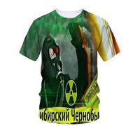 JIFENLI Unisex 3D Print t-Shirts Biohazard Radiation Waste Water Logo Pattern Men's T-Shirt Danger Warning Clothing