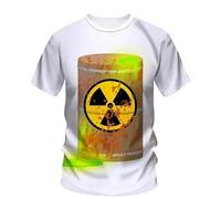 JIFENLI Unisex 3D Print t-Shirts Biohazard Radiation Waste Water Logo Pattern Men's T-Shirt Danger Warning Clothing