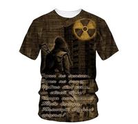 JIFENLI Unisex 3D Print t-Shirts Biohazard Radiation Waste Water Logo Pattern Men's T-Shirt Danger Warning Clothing
