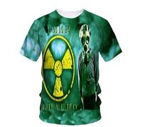JIFENLI Unisex 3D Print t-Shirts Biohazard Radiation Waste Water Logo Pattern Men's T-Shirt Danger Warning Clothing