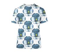 JIFENLI Unisex 3D Print t-Shirts Fashion Casual Draw Flowers and Plants Graphic T Shirts for Unisex Summer Leisure Holiday Printed Short Sleeve Tees Tops