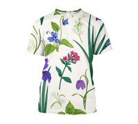 JIFENLI Unisex 3D Print t-Shirts Fashion Casual Draw Flowers and Plants Graphic T Shirts for Unisex Summer Leisure Holiday Printed Short Sleeve Tees Tops