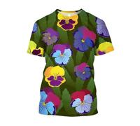JIFENLI Unisex 3D Print t-Shirts Fashion Casual Draw Flowers and Plants Graphic T Shirts for Unisex Summer Leisure Holiday Printed Short Sleeve Tees Tops