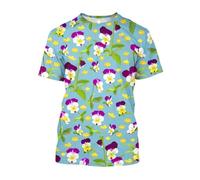 JIFENLI Unisex 3D Print t-Shirts Fashion Casual Draw Flowers and Plants Graphic T Shirts for Unisex Summer Leisure Holiday Printed Short Sleeve Tees Tops