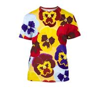 JIFENLI Unisex 3D Print t-Shirts Fashion Casual Draw Flowers and Plants Graphic T Shirts for Unisex Summer Leisure Holiday Printed Short Sleeve Tees Tops