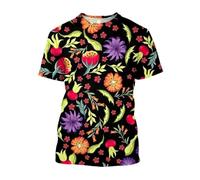 JIFENLI Unisex 3D Print t-Shirts Fashion Casual Draw Flowers and Plants Graphic T Shirts for Unisex Summer Leisure Holiday Printed Short Sleeve Tees Tops