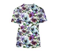 JIFENLI Unisex 3D Print t-Shirts Fashion Casual Draw Flowers and Plants Graphic T Shirts for Unisex Summer Leisure Holiday Printed Short Sleeve Tees Tops