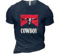JIFENLI Unisex 3D Print t-Shirts Short Sleeve T-Shirt Men's Western Cowboy Graphic 3D Printing Fast Drying Fashion Casual O Collar Hip Hop Top
