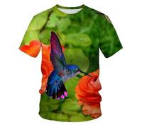 JIFENLI Unisex 3D Print t-Shirts Summer Fashion All Kinds of Birds T Shirt for Men Fun Printed Round Neck Tees Hip Hop Harajuku Streetwear Top