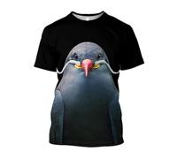 JIFENLI Unisex 3D Print t-Shirts Summer Fashion Casual Fun Parrot Graphic T Shirts for Men Hip Hop Leisure Oversized Round Neck Short Sleeve Tees Tops