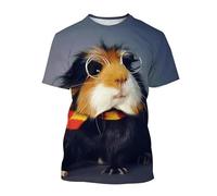 JIFENLI Unisex 3D Print t-Shirts Summer Fashion Cute Funny Guinea Pig Graphic T Shirts Unisex Casual Men Animal Pattern Printed Harajuku Streetwear Tops
