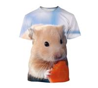 JIFENLI Unisex 3D Print t-Shirts Summer Fashion Cute Funny Guinea Pig Graphic T Shirts Unisex Casual Men Animal Pattern Printed Harajuku Streetwear Tops