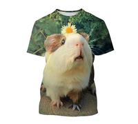 JIFENLI Unisex 3D Print t-Shirts Summer Fashion Cute Funny Guinea Pig Graphic T Shirts Unisex Casual Men Animal Pattern Printed Harajuku Streetwear Tops