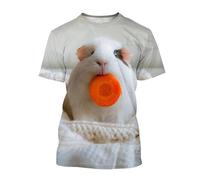 JIFENLI Unisex 3D Print t-Shirts Summer Fashion Cute Funny Guinea Pig Graphic T Shirts Unisex Casual Men Animal Pattern Printed Harajuku Streetwear Tops