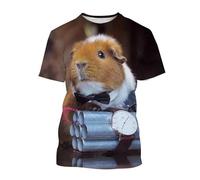 JIFENLI Unisex 3D Print t-Shirts Summer Fashion Cute Funny Guinea Pig Graphic T Shirts Unisex Casual Men Animal Pattern Printed Harajuku Streetwear Tops