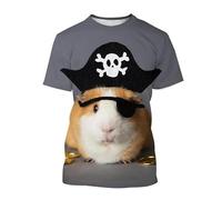 JIFENLI Unisex 3D Print t-Shirts Summer Fashion Cute Funny Guinea Pig Graphic T Shirts Unisex Casual Men Animal Pattern Printed Harajuku Streetwear Tops