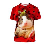 JIFENLI Unisex 3D Print t-Shirts Summer Fashion Cute Funny Guinea Pig Graphic T Shirts Unisex Casual Men Animal Pattern Printed Harajuku Streetwear Tops