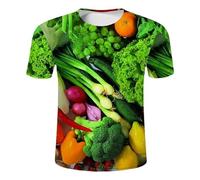 JIFENLI Unisex 3D Print t-Shirts Summer Fashion Fruit and Vegetable Graphic T Shirts for Men Casual Fun Harajuku Printed O-Neck Short Sleeve