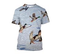 JIFENLI Unisex 3D Print t-Shirts Summer Wild Duck Graphic T Shirts Men Casual Outdoors Hunting Camouflage Fun Printed O-Neck Short Sleeve Tee Top