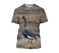 JIFENLI Unisex 3D Print t-Shirts Summer Wild Duck Graphic T Shirts Men Casual Outdoors Hunting Camouflage Fun Printed O-Neck Short Sleeve Tee Top