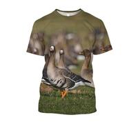 JIFENLI Unisex 3D Print t-Shirts Summer Wild Duck Graphic T Shirts Men Casual Outdoors Hunting Camouflage Fun Printed O-Neck Short Sleeve Tee Top