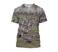 JIFENLI Unisex 3D Print t-Shirts Summer Wild Duck Graphic T Shirts Men Casual Outdoors Hunting Camouflage Fun Printed O-Neck Short Sleeve Tee Top