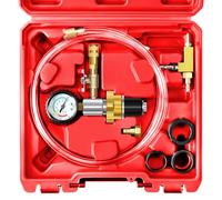 JIFETOR Cooling System Vacuum Purge Radiator Coolant Refill Tool Kit, Automotive Water Tank Pneumatic Vacuum Antifreeze Change Filler Set, with 4 Sizes Adapter Case Hose for Car Van SUV Truck