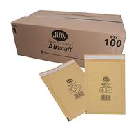 Jiffy Airkraft Gold Bubble Padded Mail Bag Envelope Size 1 (Pack of 100)