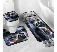 JIFOME 3 Pieces Bath Mat Set, Soft Superfine fiber Bathroom Rugs Mat,Doctor Who Tardis Dans Starry Fantasy Background,Machine Washable & Non Slip Bath Mats for Bathroom, Tub, Shower