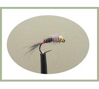 Jig Fly, 6 Pack BARBLESS, Hares Ear, Copper Rib, Size Choice Nymph Trout Flies (14)