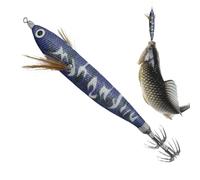 Jig for Squid, Lure for and Catch 11.9 cm, with Sound Beads and Fluorescent Squid Damper - For Perch Trout Catfish Trolling in Water Lake Stream Pond